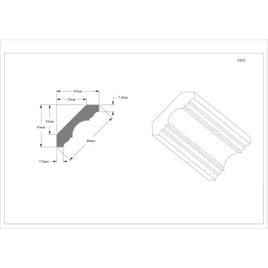 Гибкий Потолочный плинтус (карниз) из полиуретана Orac Decor C215F