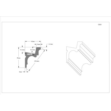 Потолочный плинтус галтель из полиуретана Orac Decor C323