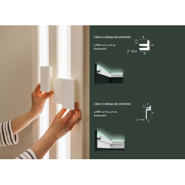 Карниз Orac Decor C380 под подсветку потолка