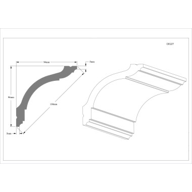 Потолочный плинтус галтель из дюрополимера Orac Decor CX127