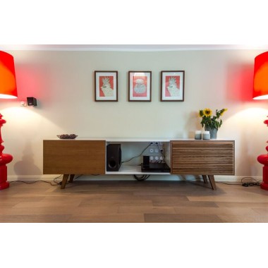 Плинтус Orac Decor С КАБЕЛЬ-КАНАЛОМ SX125 гладкий грунт белого цвета