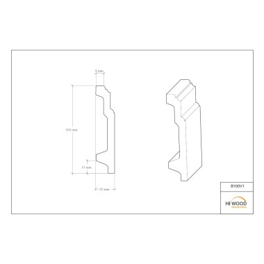 Плинтус Hiwood B100V1 Полистирол Под покраску