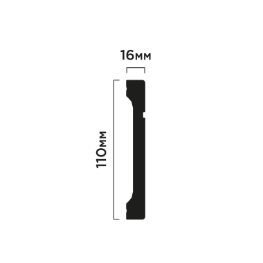 Плинтус Hiwood B110V1L Полистирол Под покраску