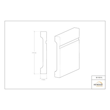 Плинтус Hiwood B110V1L Полистирол Под покраску
