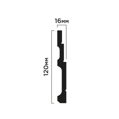 Плинтус Hiwood B120V1 Полистирол Под покраску