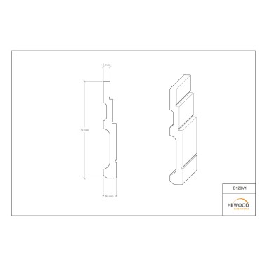 Плинтус Hiwood B120V1 Полистирол Под покраску