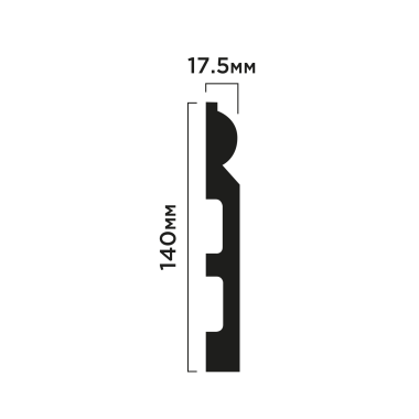Плинтус Hiwood B140 Полистирол Под покраску