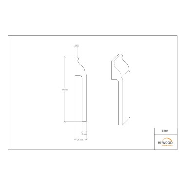 Плинтус Hiwood B150 Полистирол Под покраску