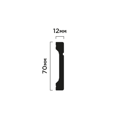 Плинтус Hiwood B70V1L Полистирол Под покраску