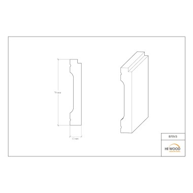 Плинтус Hiwood B70V3 Полистирол Под покраску