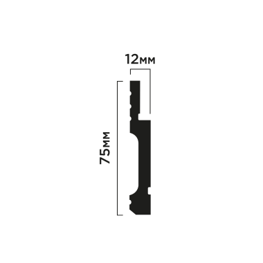 Плинтус Hiwood B75V1L Полистирол Под покраску