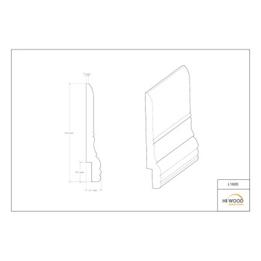Плинтус Hiwood L1605 Полистирол Под покраску