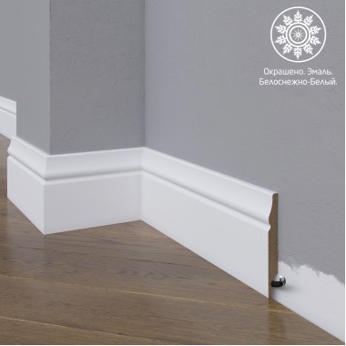 Белый плинтус  Madest Decor МДФ 04-083-10 окрашенный