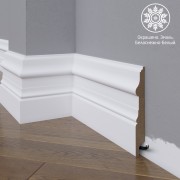 Белый плинтус  Madest Decor МДФ 15-136-18 окрашенный