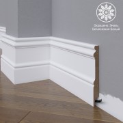Белый плинтус  Madest Decor МДФ 17-136-16 окрашенный
