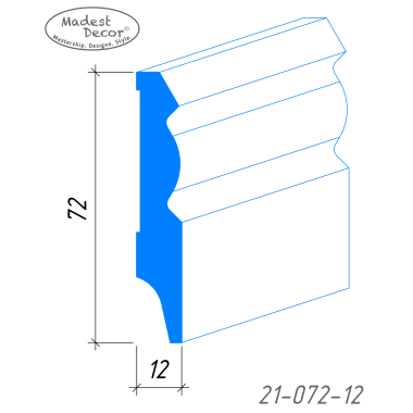 Белый плинтус  Madest Decor МДФ 21-072-12 окрашенный