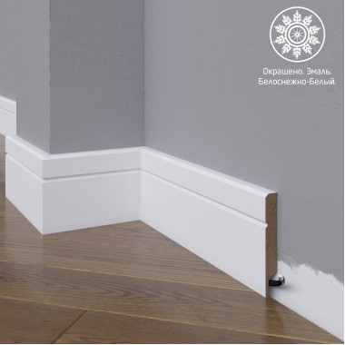 Белый плинтус  Madest Decor МДФ 20-083-12 окрашенный