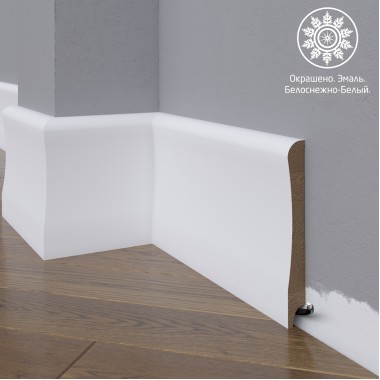 Белый плинтус  Madest Decor МДФ 23-136-16 окрашенный