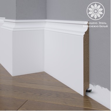 Белый плинтус  Madest Decor МДФ 27-185-18 окрашенный