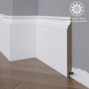 Белый плинтус  Madest Decor МДФ 27-185-18 окрашенный