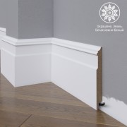 Белый плинтус  Madest Decor МДФ 26-136-16 окрашенный