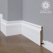 Белый плинтус  Madest Decor МДФ 02-100-16 окрашенный