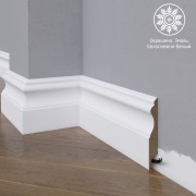 Белый плинтус  Madest Decor МДФ 03-100-16 окрашенный