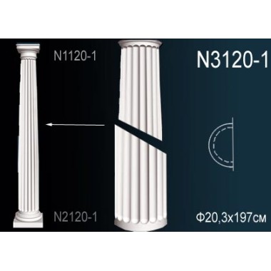 Капитель полуколонны N3120-1 Перфект Полиуретан