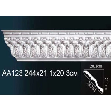 Плинтус потолочный полиуретановый AA123 Перфект