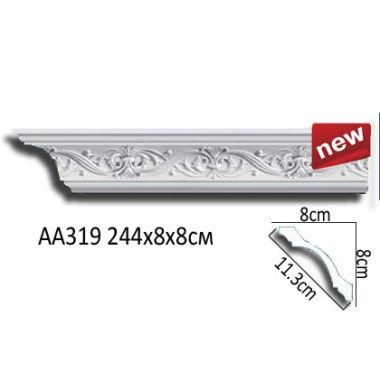 Плинтус потолочный полиуретановый AA319 Перфект