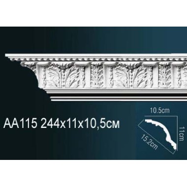 Плинтус потолочный полиуретановый AA115 Перфект