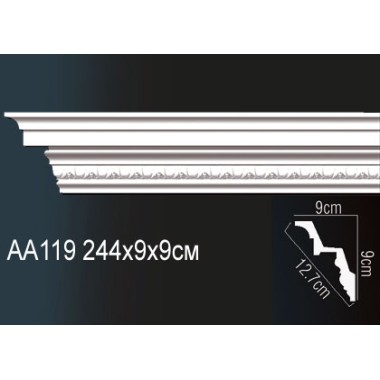 Плинтус потолочный полиуретановый AA119 Перфект