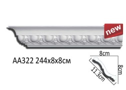 Плинтус потолочный полиуретановый AA322 Перфект