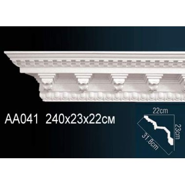 Плинтус потолочный полиуретановый AA041 Перфект