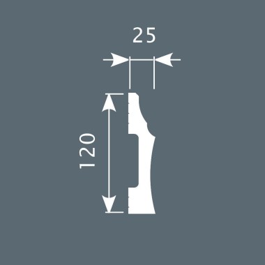 Плинтус PX009, 120х25, экополимер