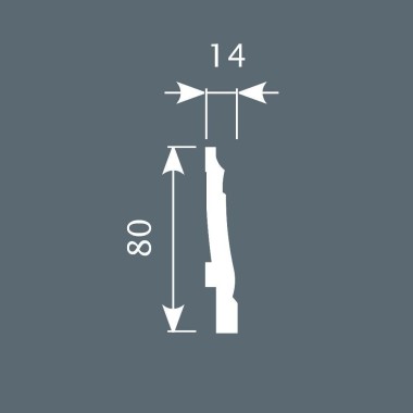 Плинтус PX024, 80х14, экополимер