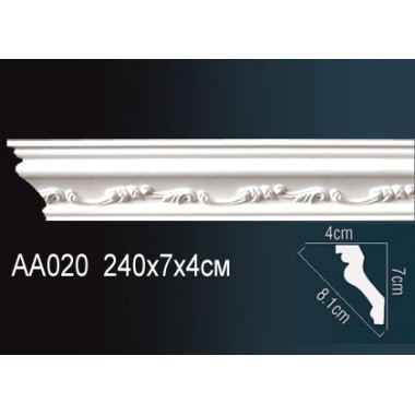 Гибкий потолочный плинтус AA020F Перфект
