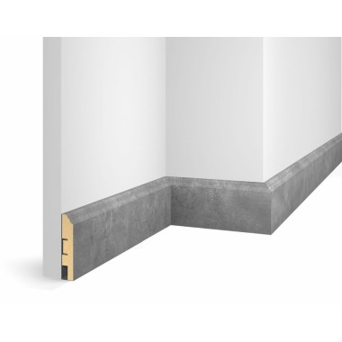 Плинтус VP07, экошпон, Бетон, 80x16x2400 мм, МДФ
