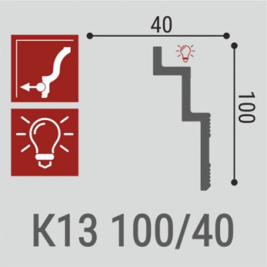 Карниз потолочный Карниз потолочный К13 Н 100-40