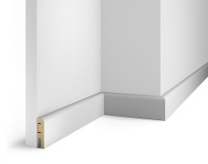 Плинтус AP02 под покраску, белый, 60x16x2400 мм, МДФ