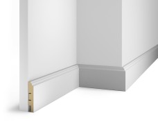 Плинтус AP07 под покраску, белый, 80x16x2400 мм, МДФ