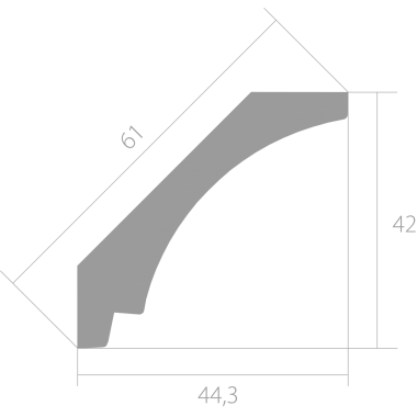 Карниз Ultrawood CR 0017 (2000 х 42 х 44,3)