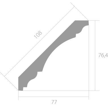 Карниз Ultrawood CR 0020 (2440 х 77 х 76,4)