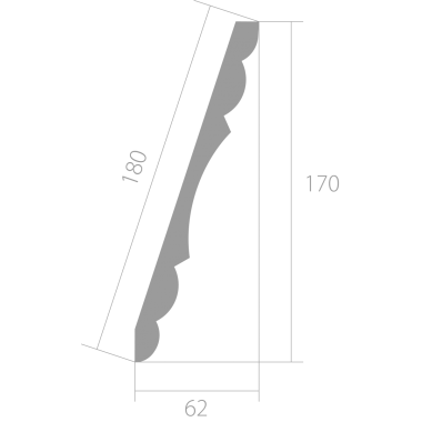 Карниз Ultrawood CR 0022 (2000 х 170 х 62)