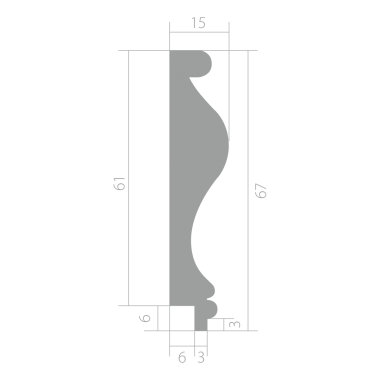 Молдинг Ultrawood Trim 0001 (2000 х 67 х 15)