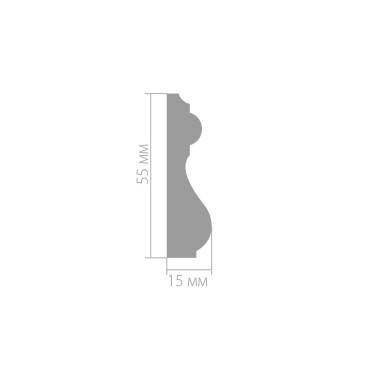 Молдинг белый Ultrawood арт. U 0009 p (2000 х 55 х 15)