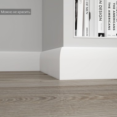 Плинтус белый Ultrawood арт. Base 0017 p (2000 x 100 x 14 мм.)