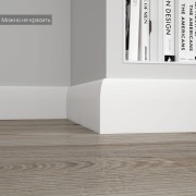 Плинтус белый Ultrawood арт. Base 0017 p (2000 x 100 x 14 мм.)